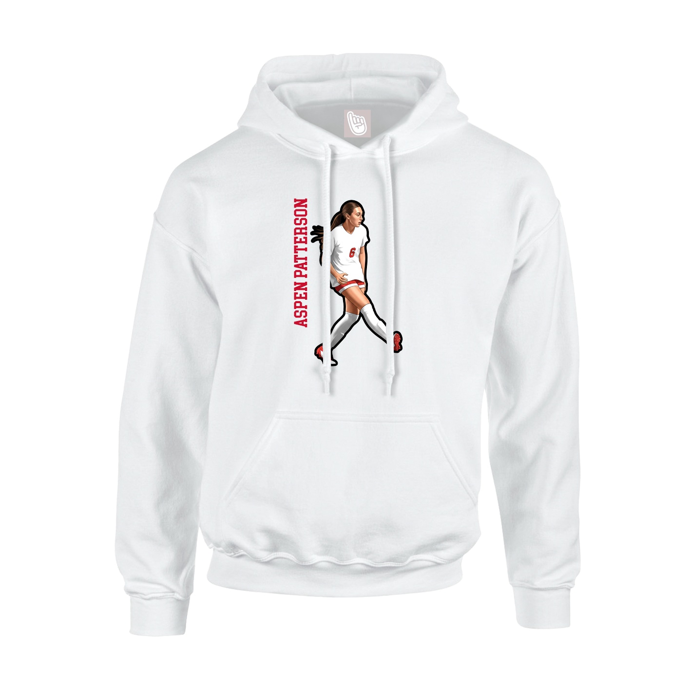 Youth Hoodie — Name Vertical in White