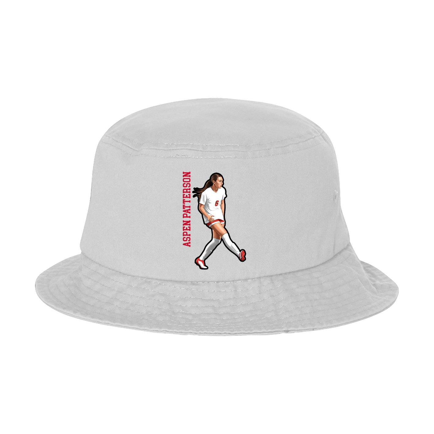 Bucket Cap — Name Vertical in White