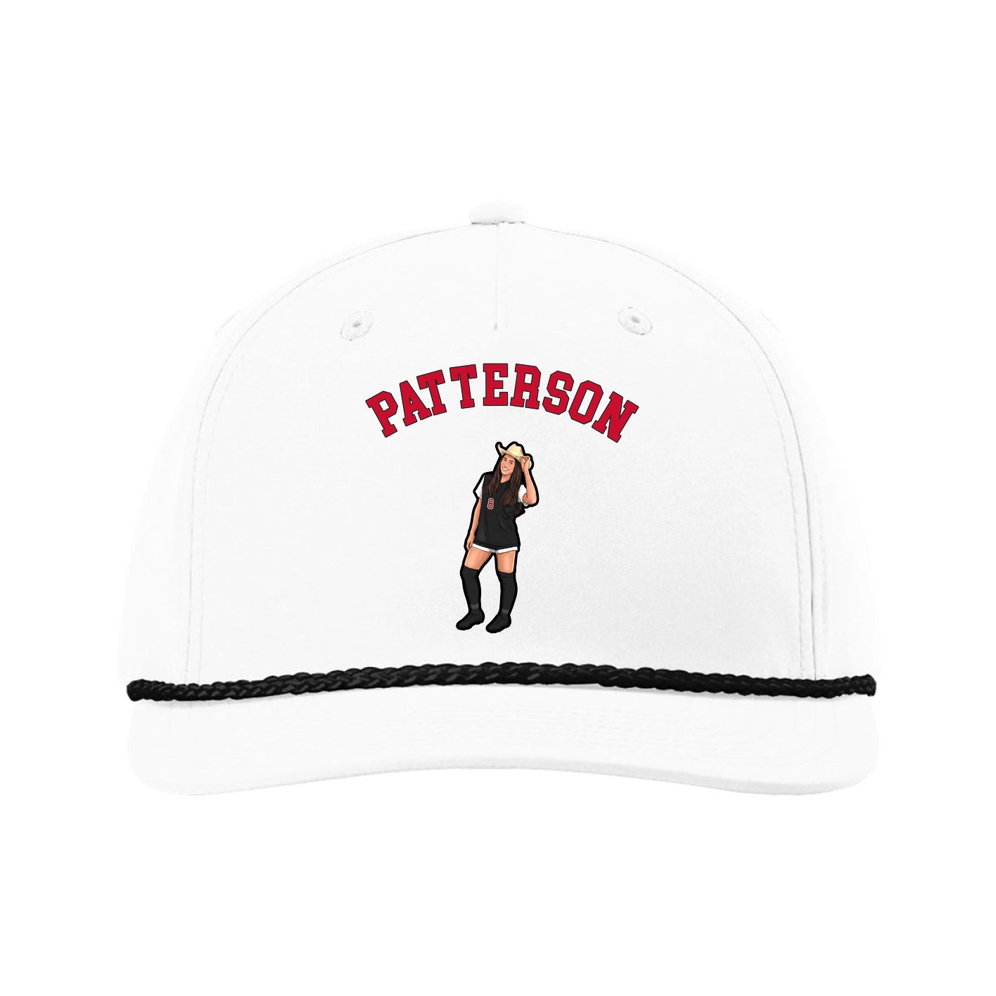 Five-Panel Classic Rope Cap — Shirsey Arch in White