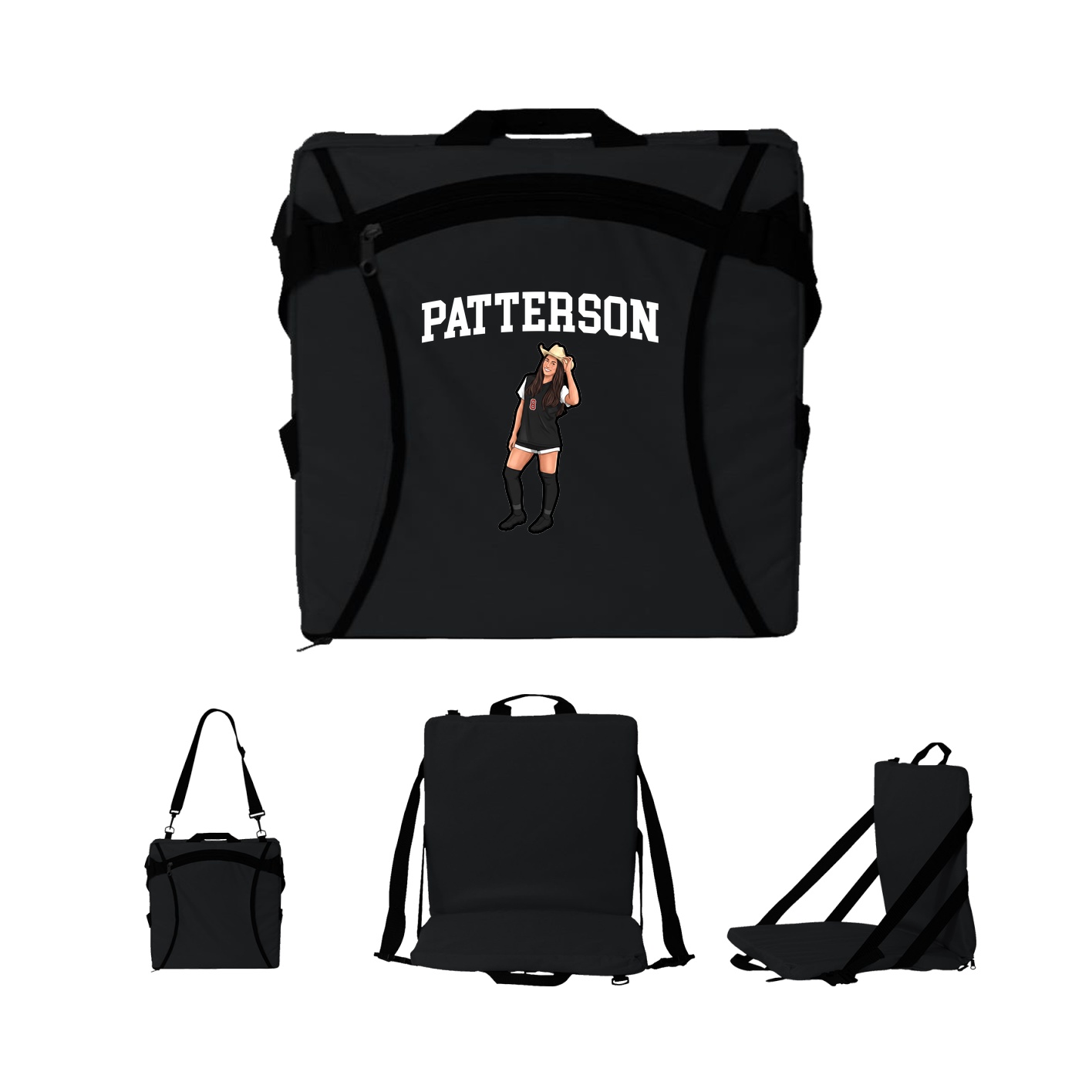 Folding Stadium Seat — Shirsey in Black