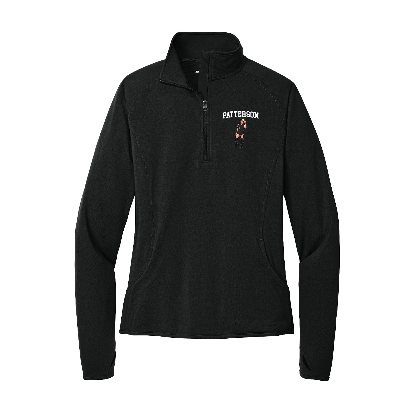 Women's Q-Zip Pullover — Shirsey in Black