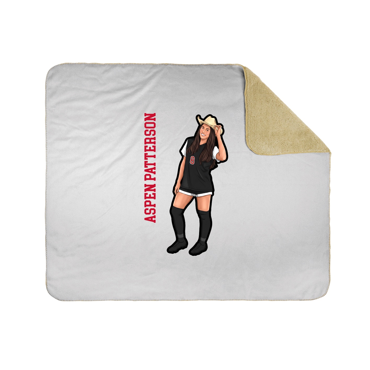 Throw Blanket — Name Vertical in White