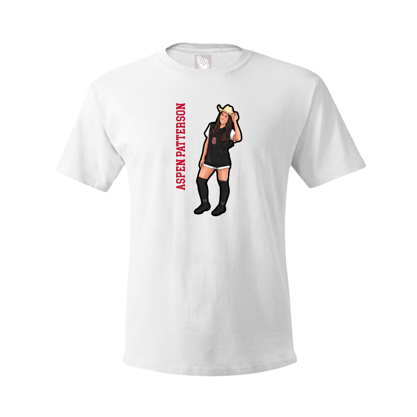 Tee — Name Vertical in White