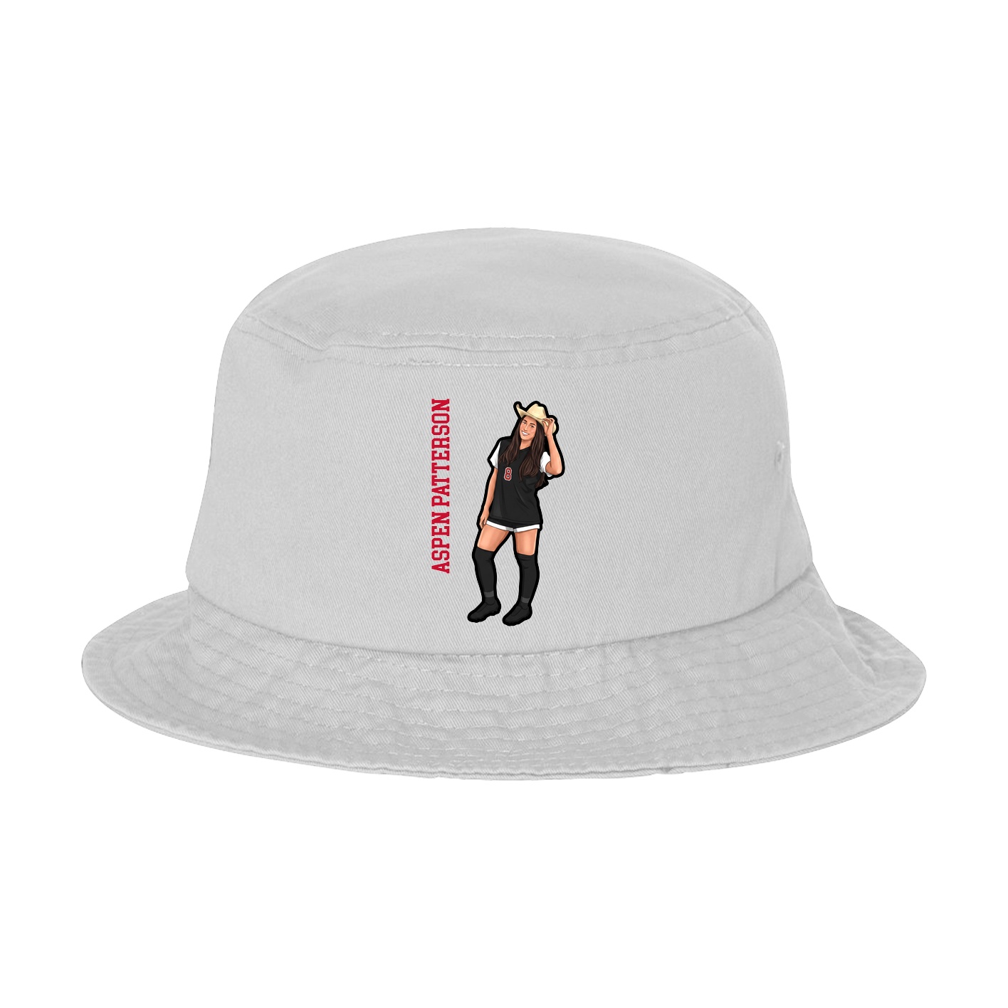 Bucket Cap — Name Vertical in White
