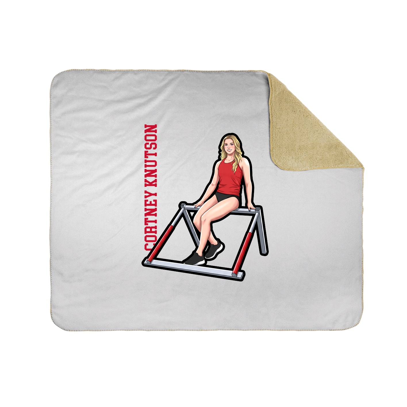 Throw Blanket — Name Vertical in White