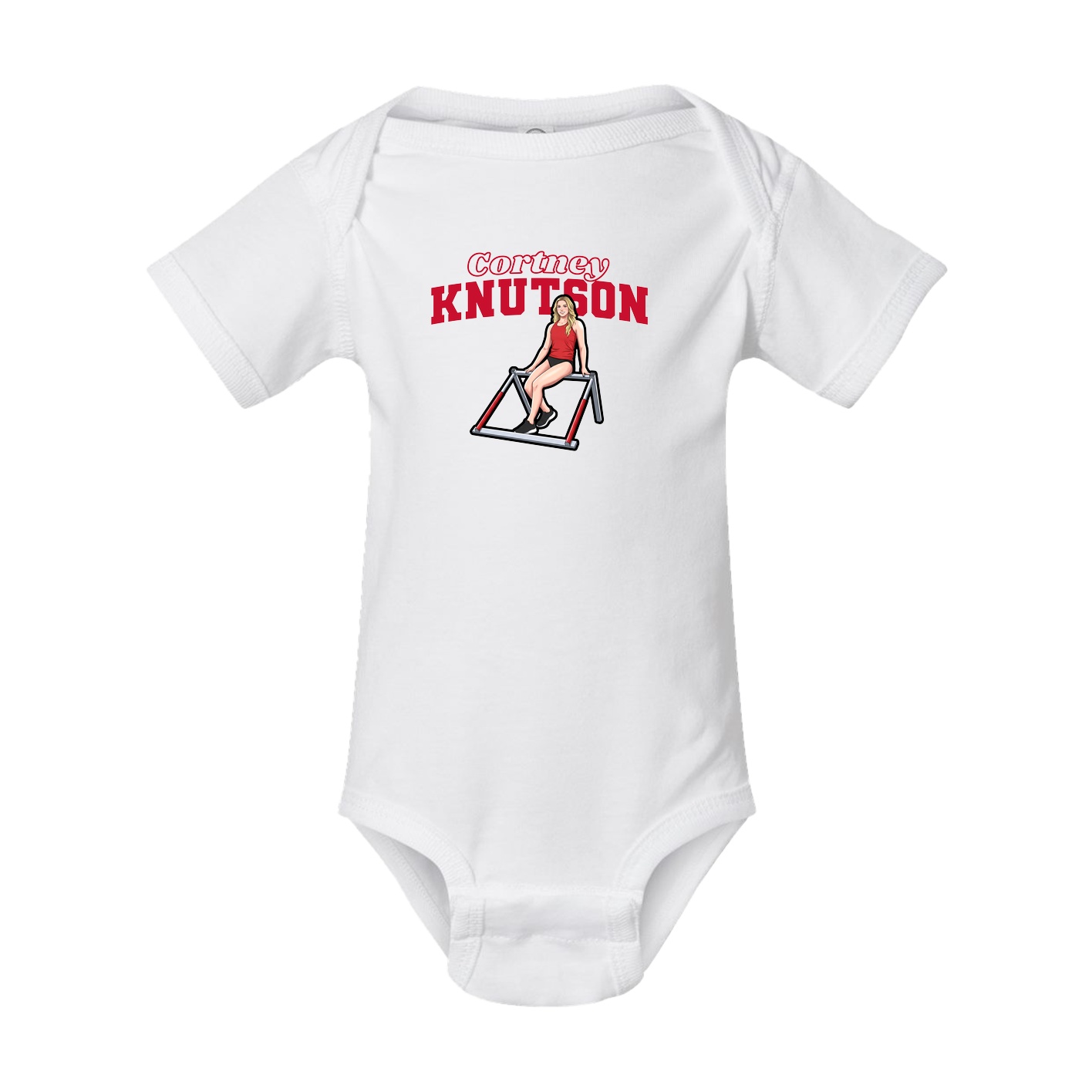 Baby Onesie — Name Arch in White