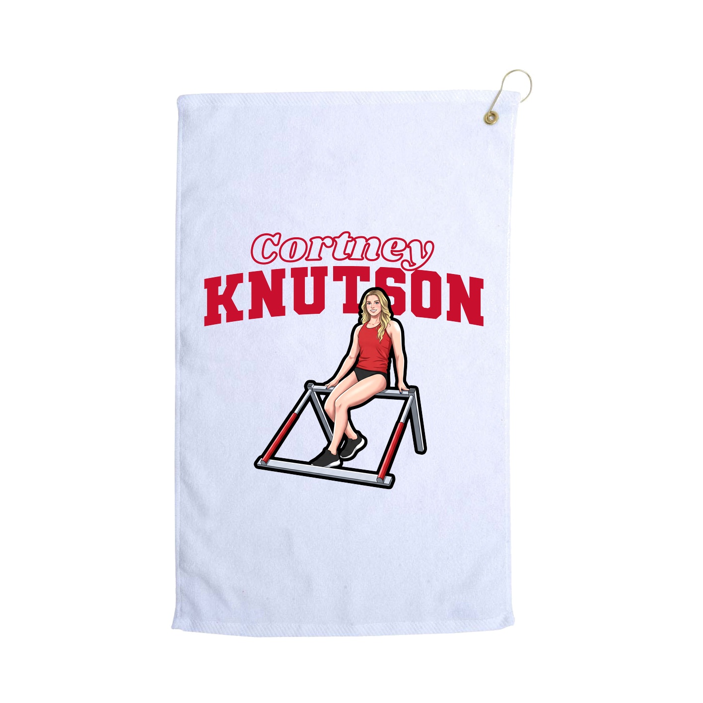 Golf Towel — Name Arch in White