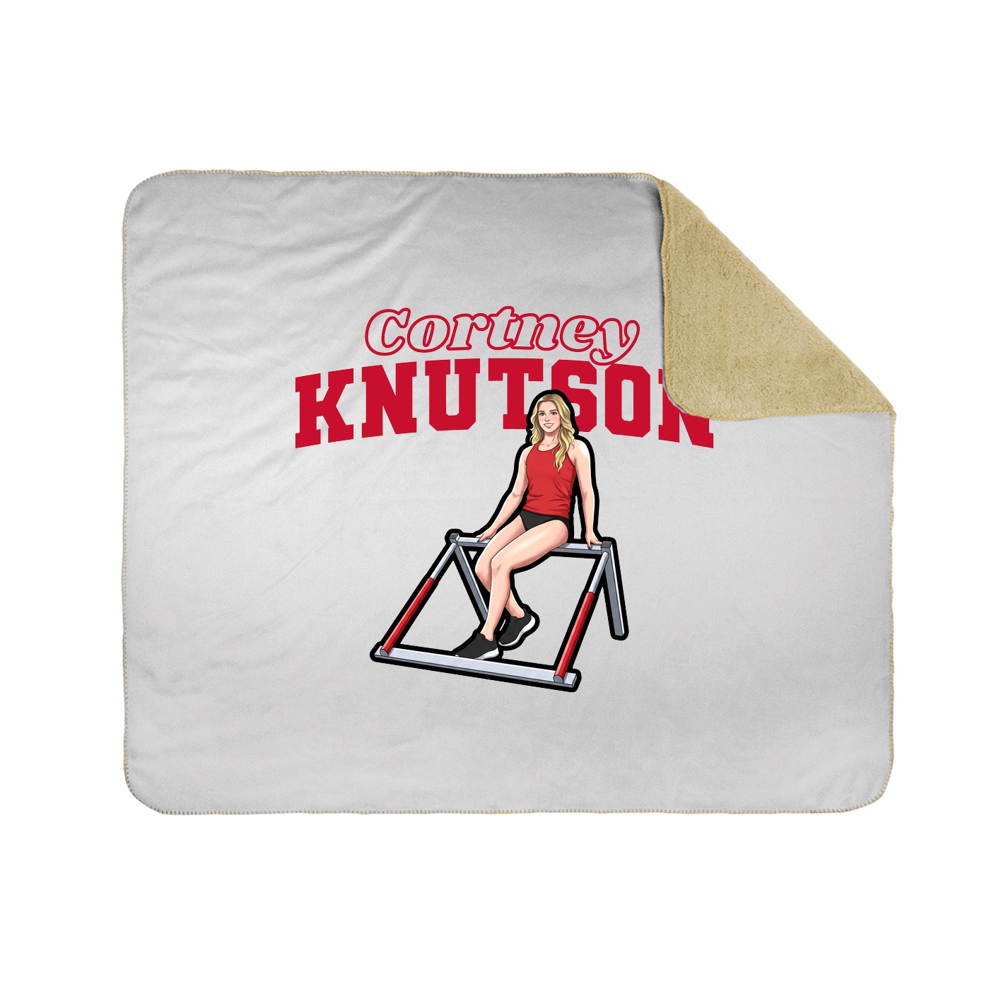 Throw Blanket — Name Arch in White