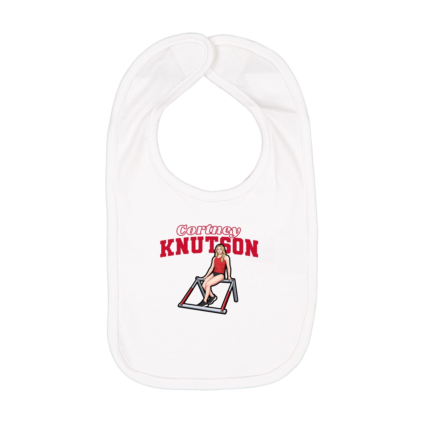Infant Bib — Name Arch in White