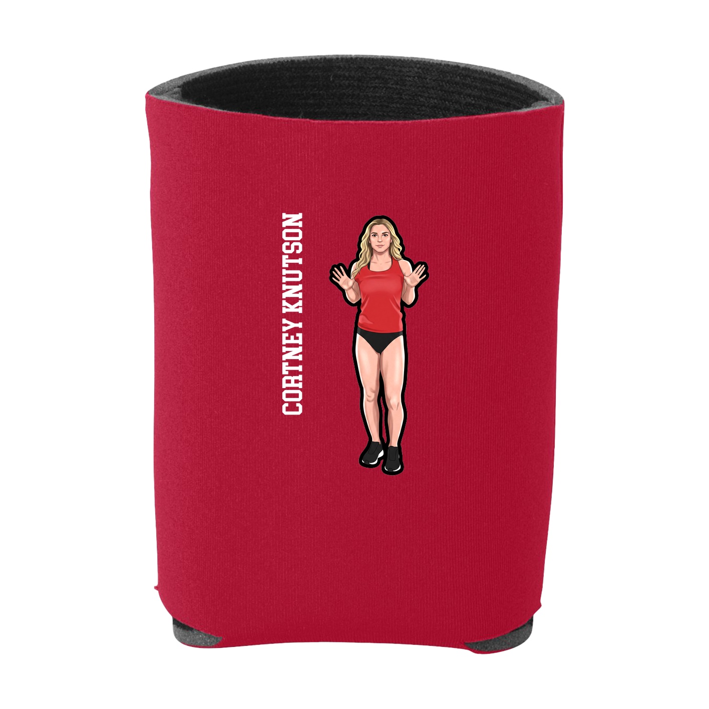 Can Holder — Name Vertical in Red