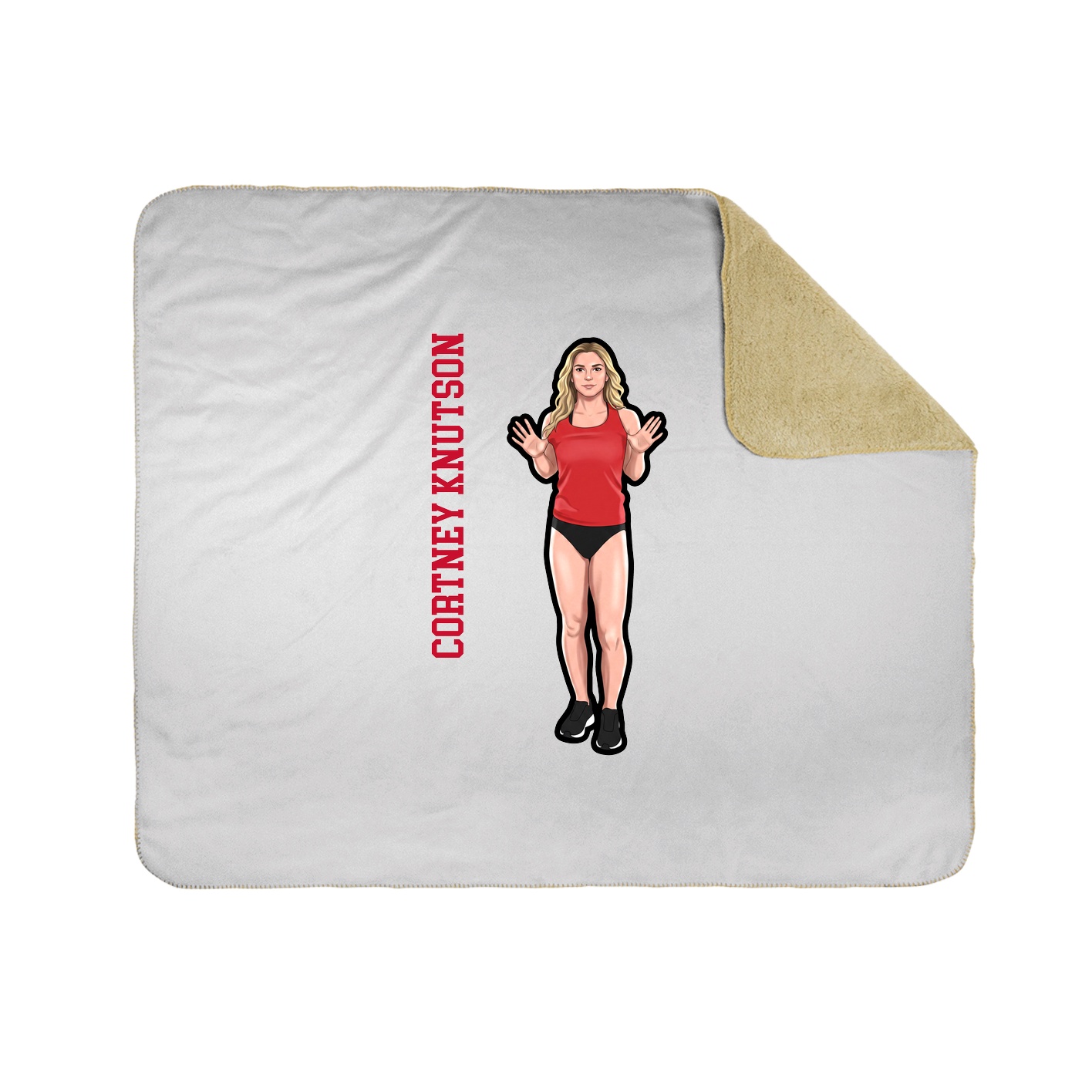 Throw Blanket — Name Vertical in White