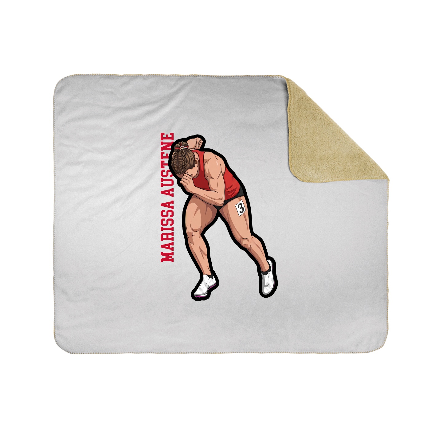 Throw Blanket — Name Vertical in White