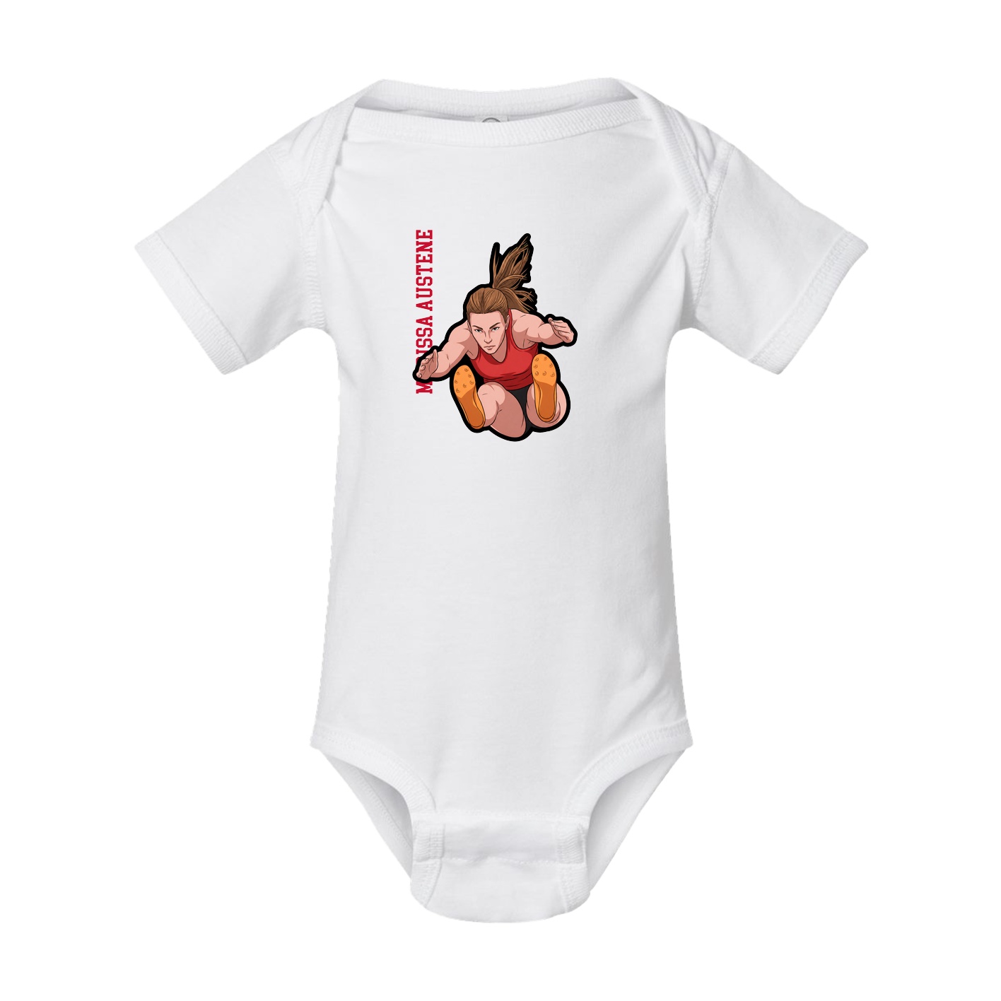 Baby Onesie — Name Vertical in White