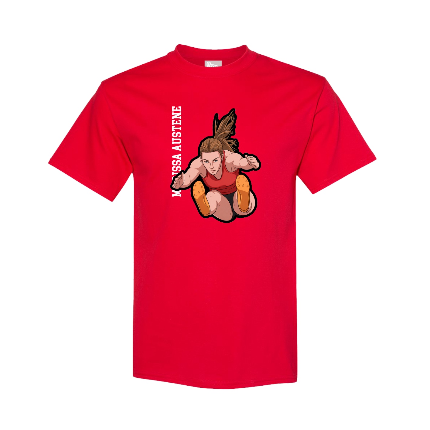 Youth Tee — Name Vertical in Red