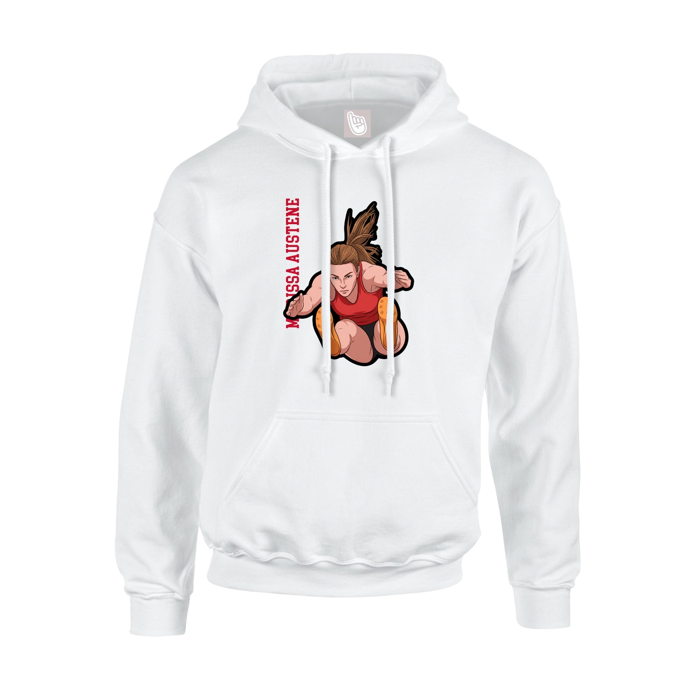 Hoodie — Name Vertical in White