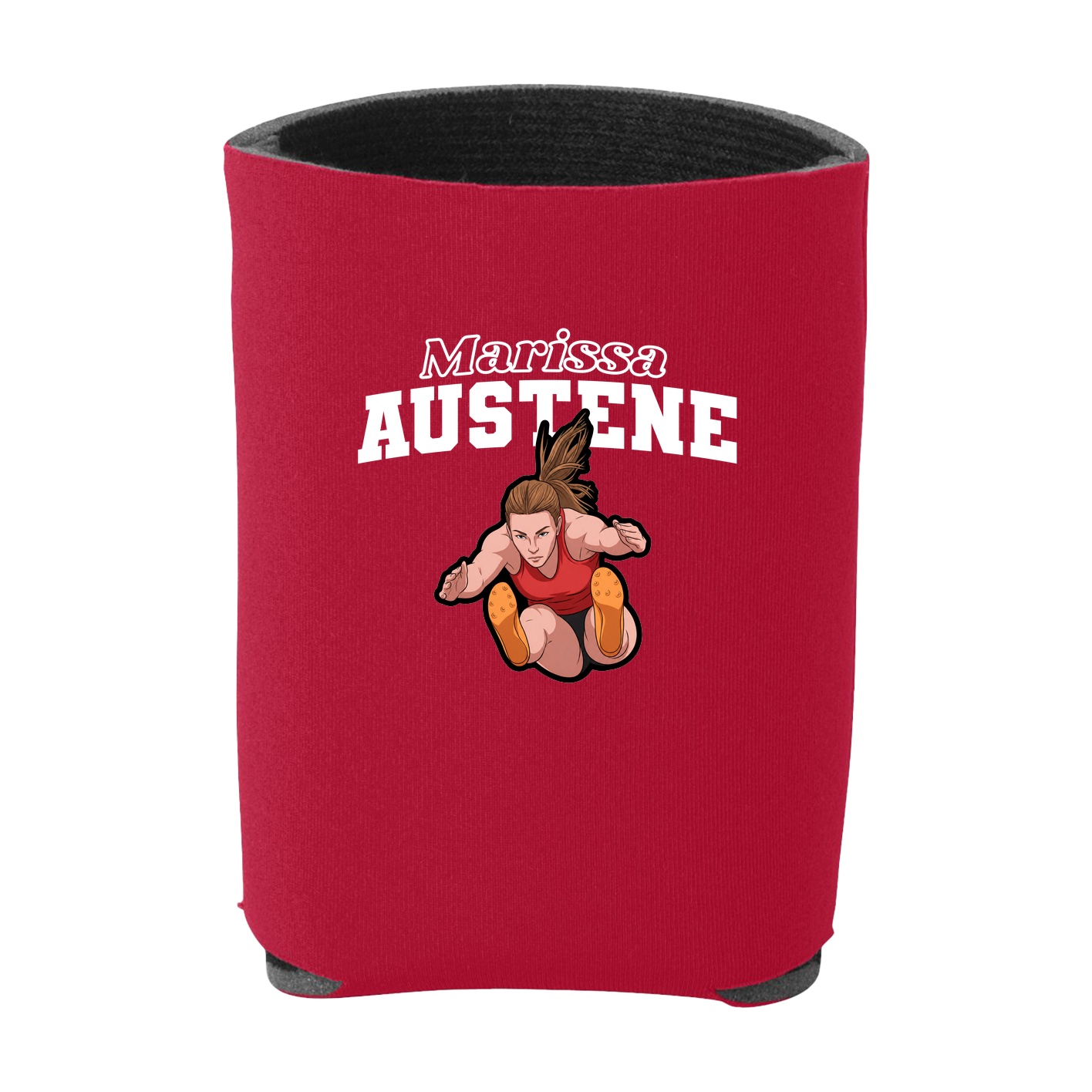 Can Holder — Name Arch in Red