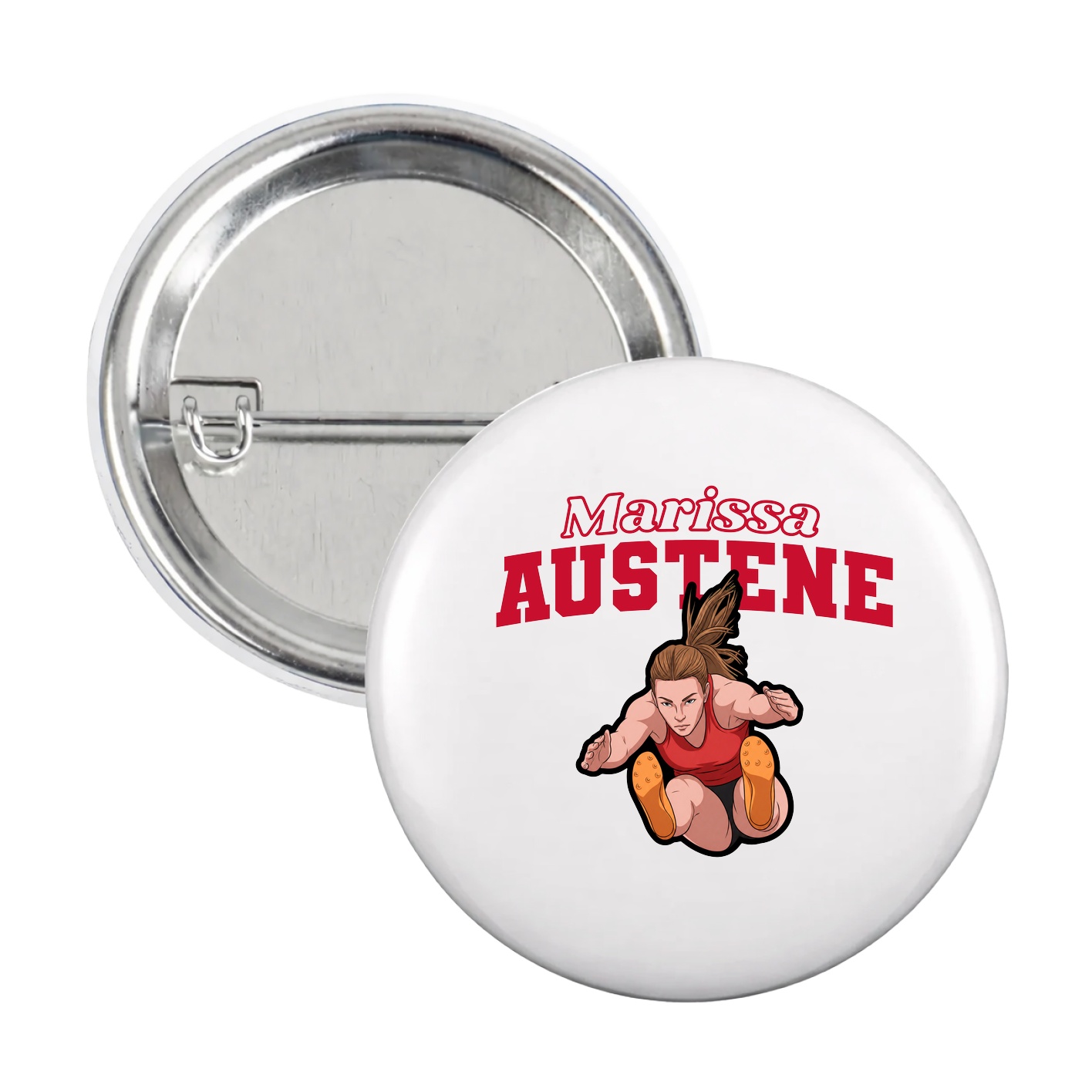 Game Day Button — Name Arch in White