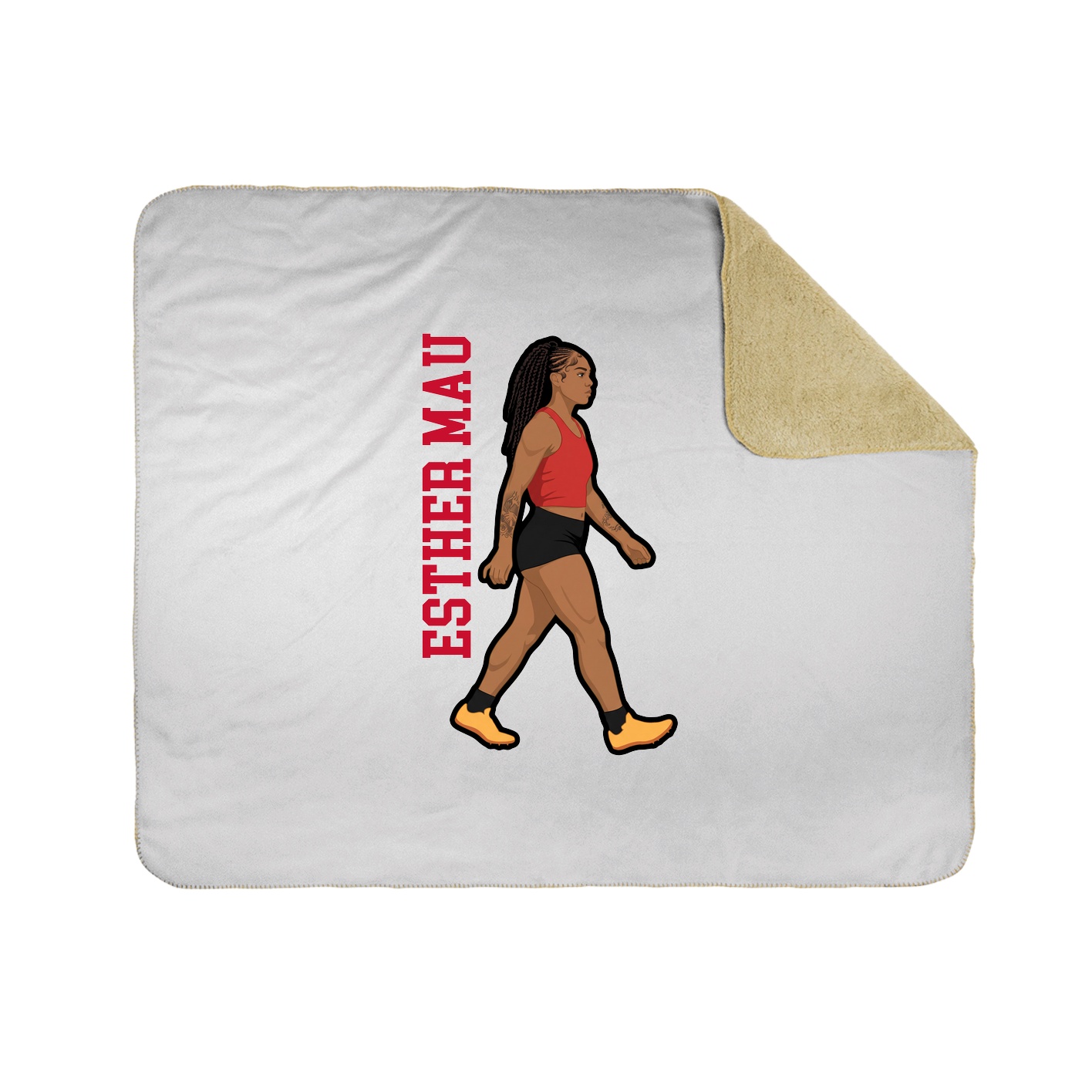 Throw Blanket — Name Vertical in White