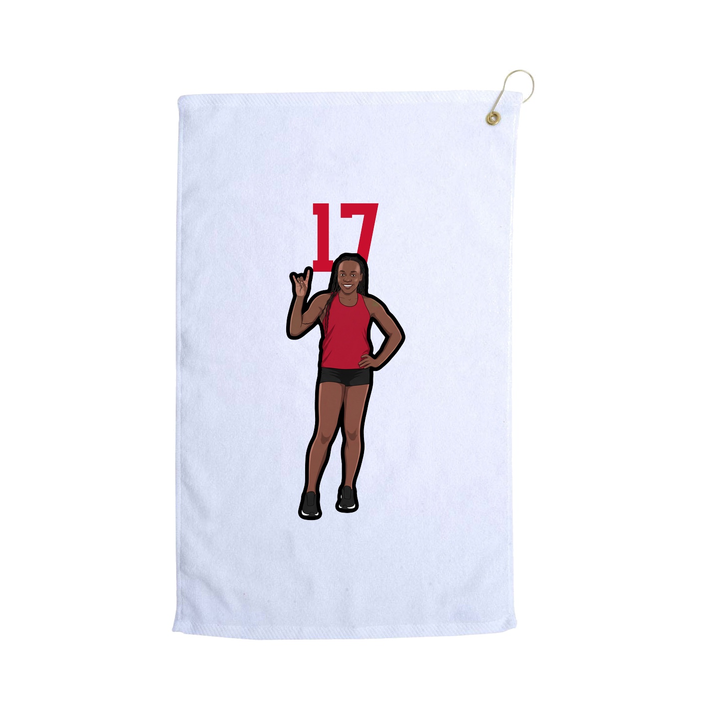 Golf Towel — Number Top in White