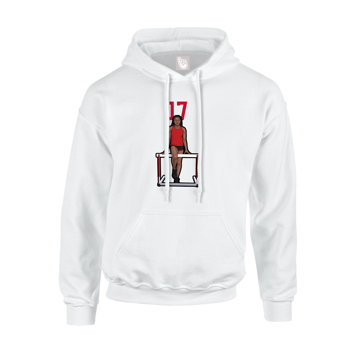 Youth Hoodie — Number Top in White