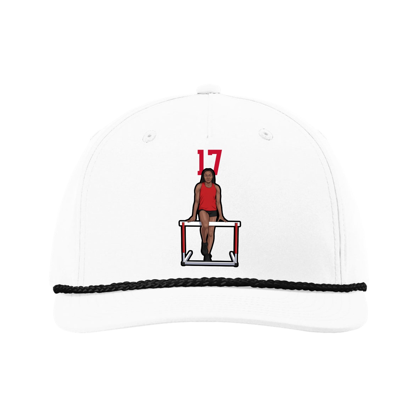 Five-Panel Classic Rope Cap — Number Top in White
