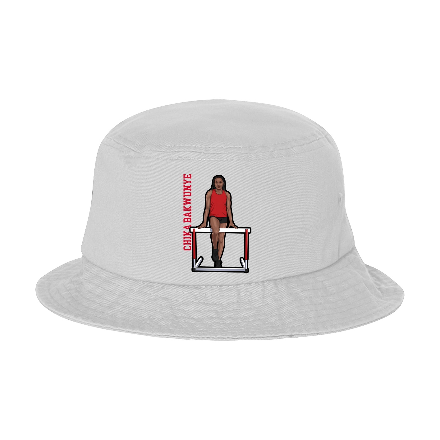 Bucket Cap — Name Vertical in White