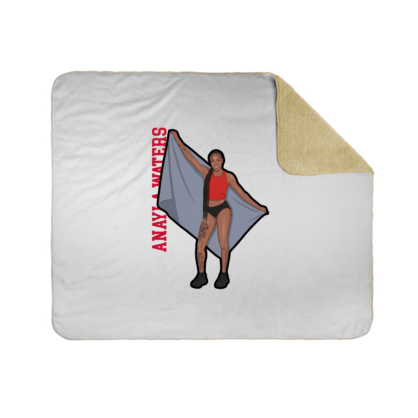Throw Blanket — Name Vertical in White