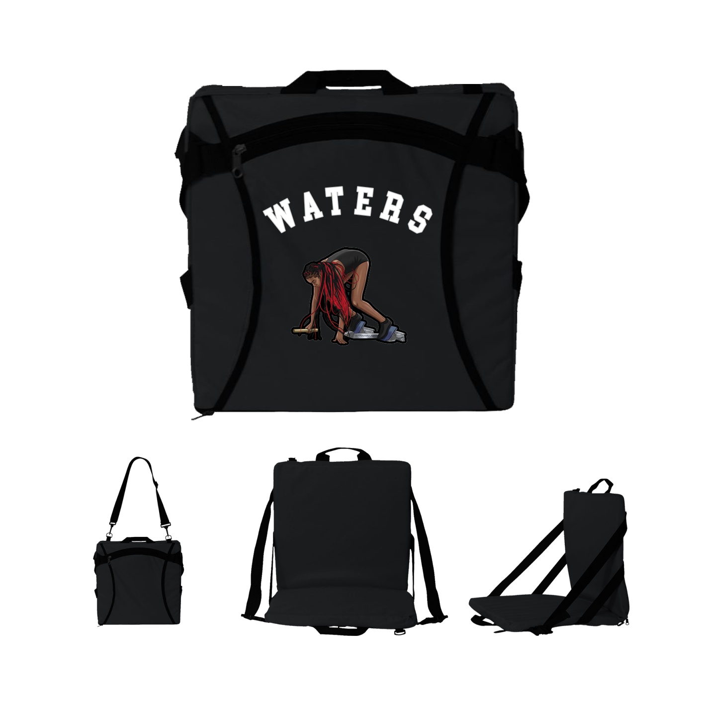 Folding Stadium Seat — Shirsey Arch in Black