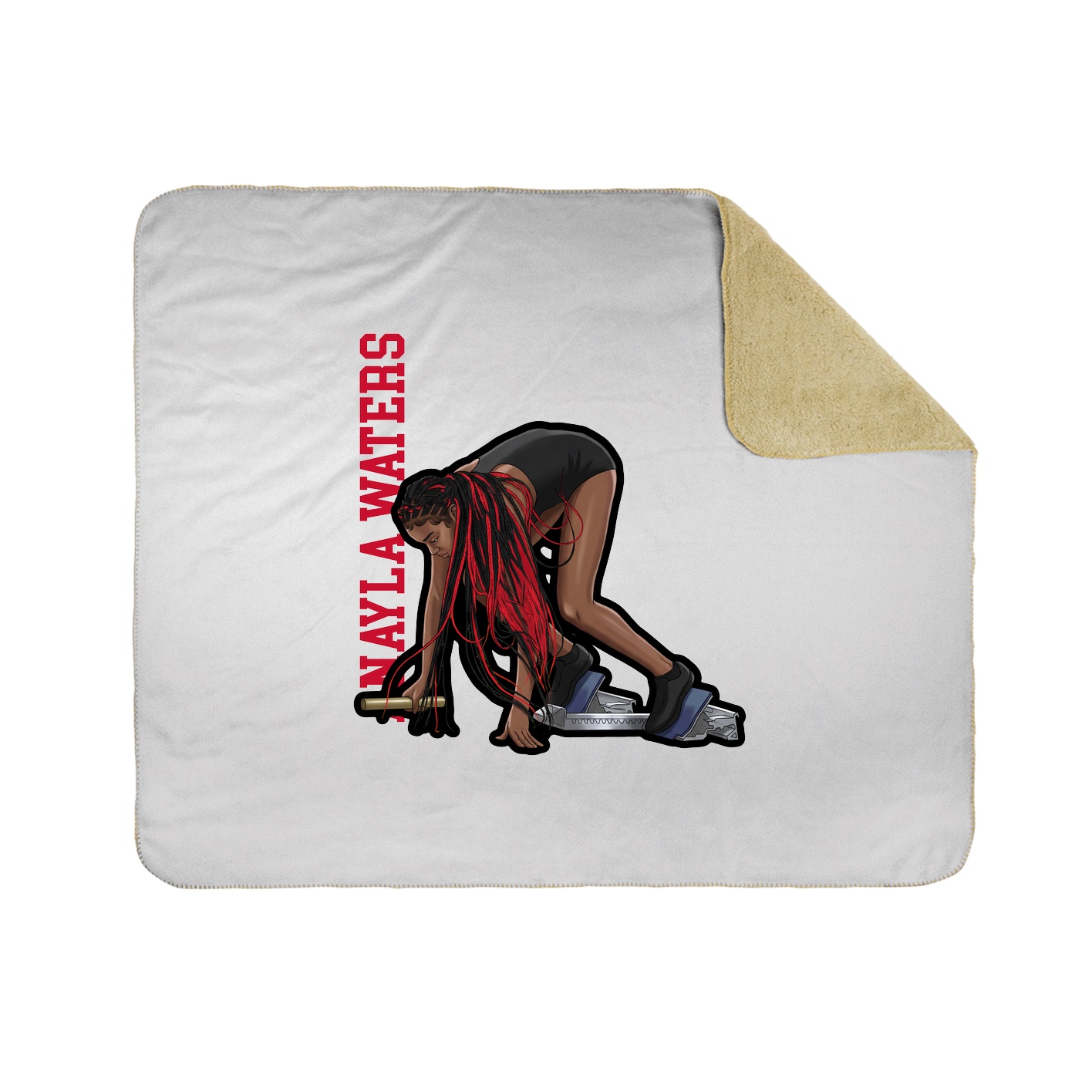 Throw Blanket — Name Vertical in White