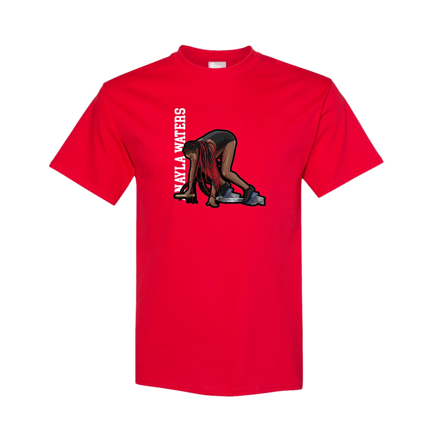 Tee — Name Vertical in Red