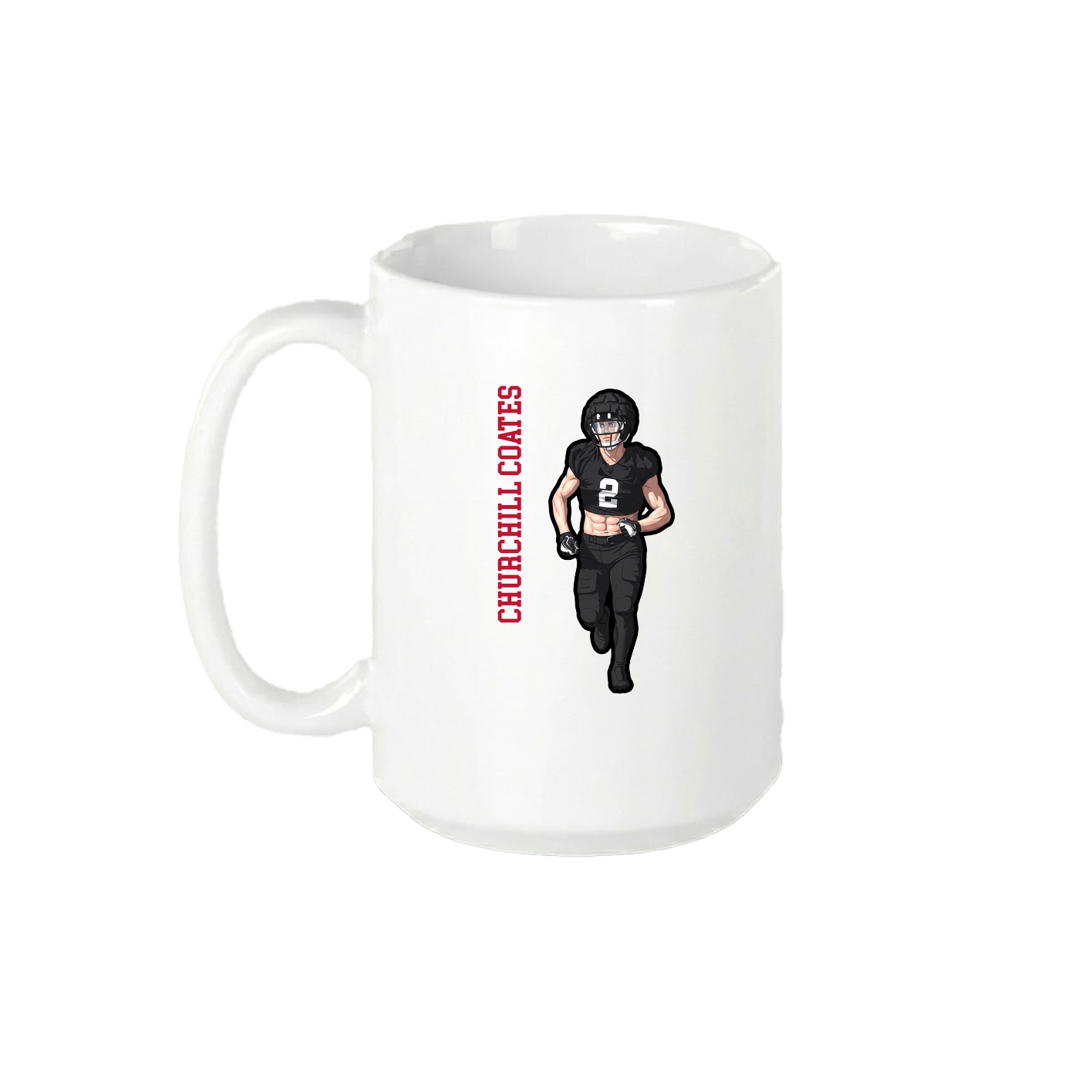 15oz Coffee Mug — Name Vertical in White