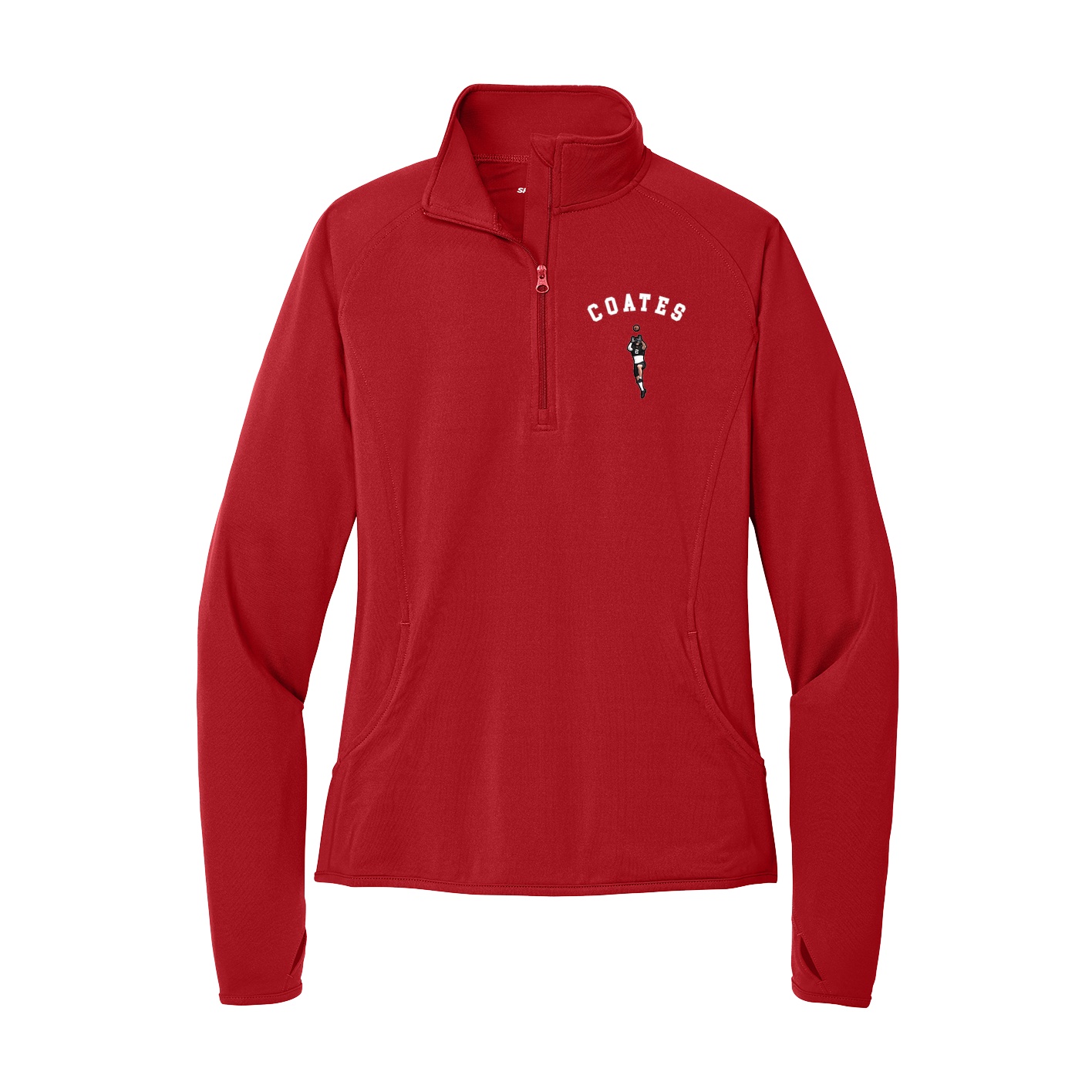 Women's Q-Zip Pullover — Shirsey Arch in Red