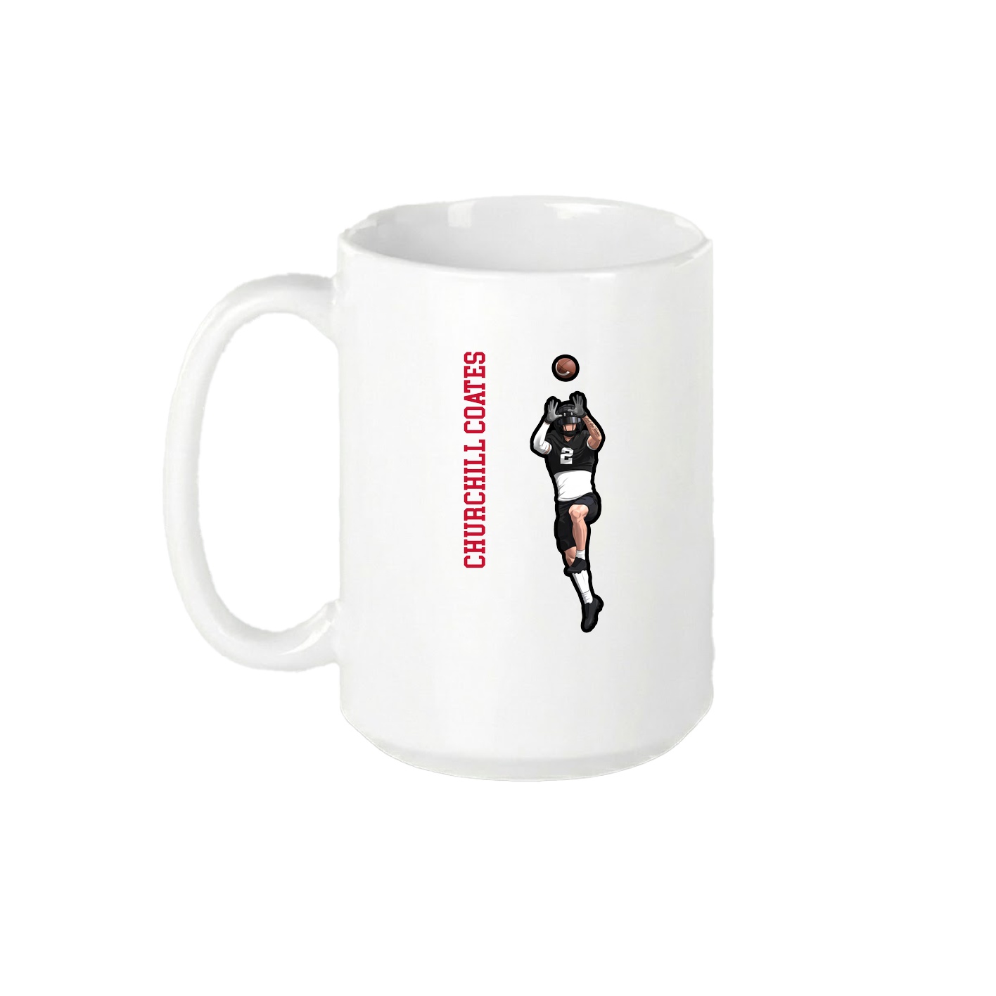 15oz Coffee Mug — Name Vertical in White