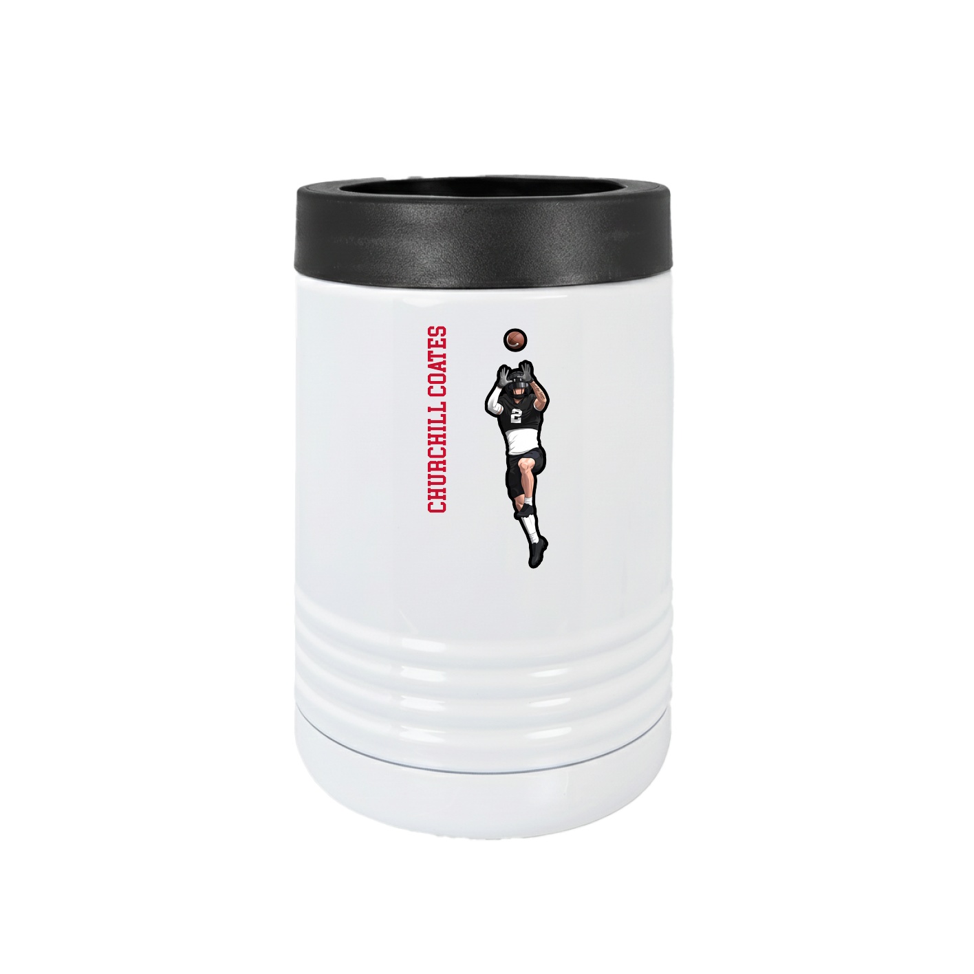 Beverage Holder — Name Vertical in White