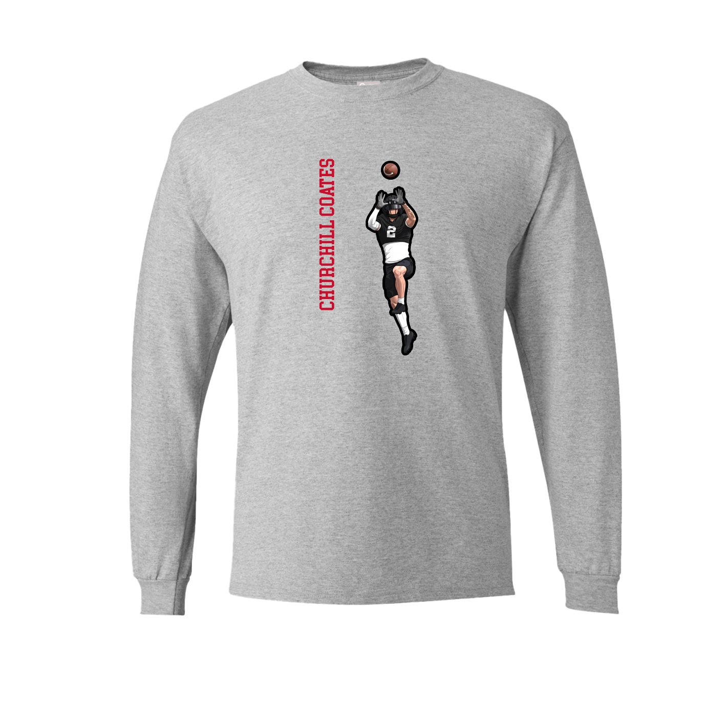 Long Sleeve Tee — Name Vertical in Grey