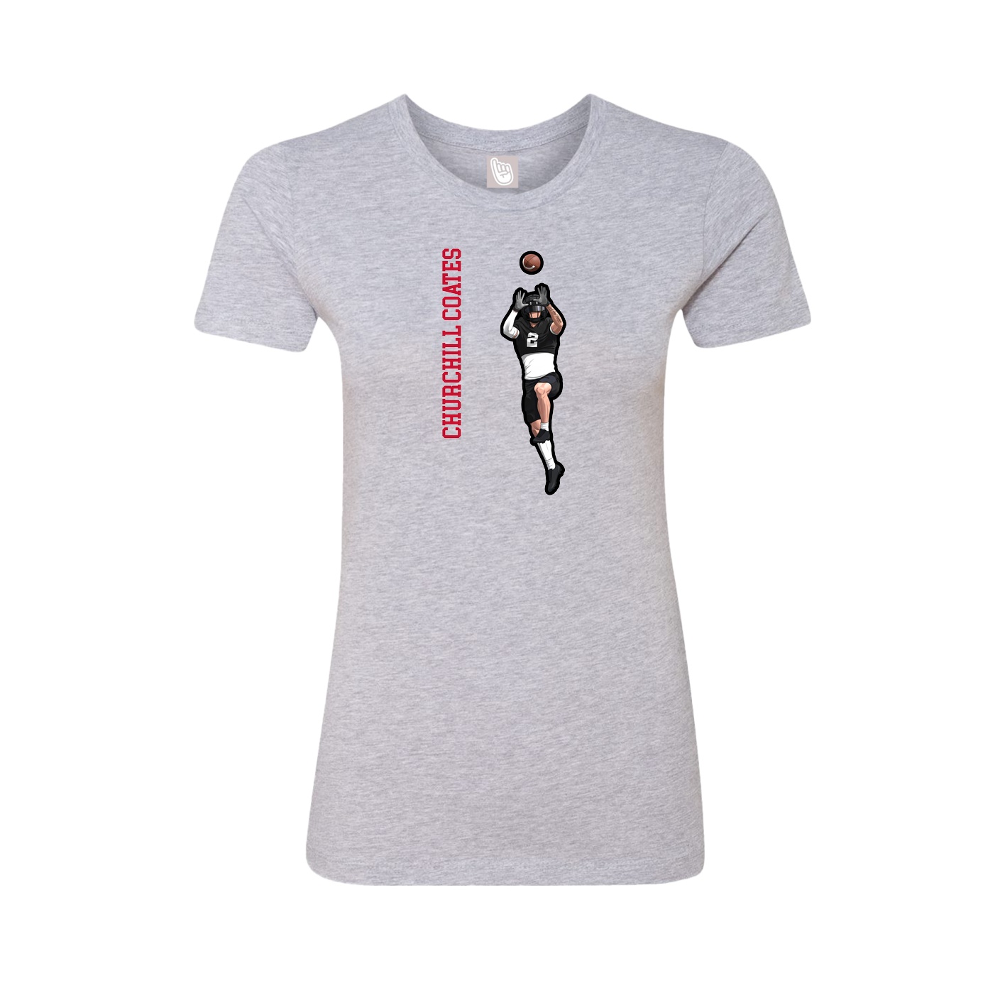 Womens Tee — Name Vertical in Grey