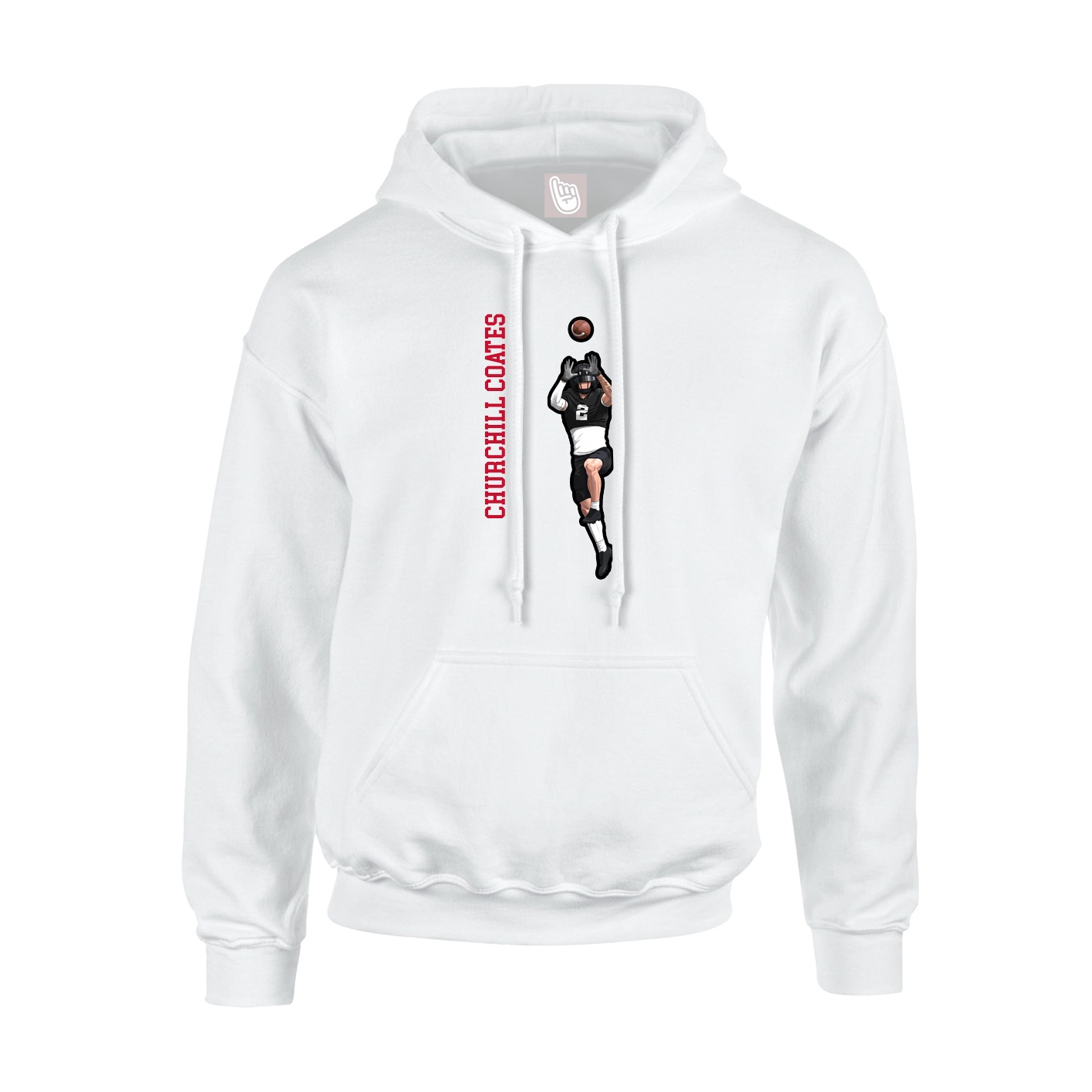 Hoodie — Name Vertical in White