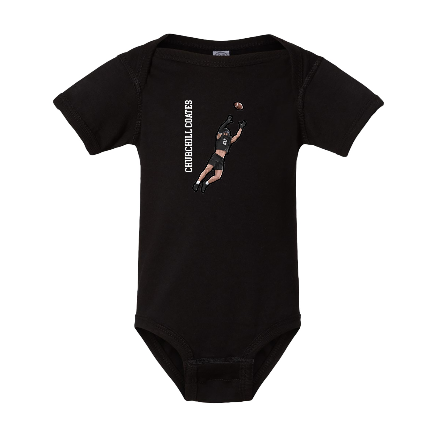 Baby Onesie — Name Vertical in Black