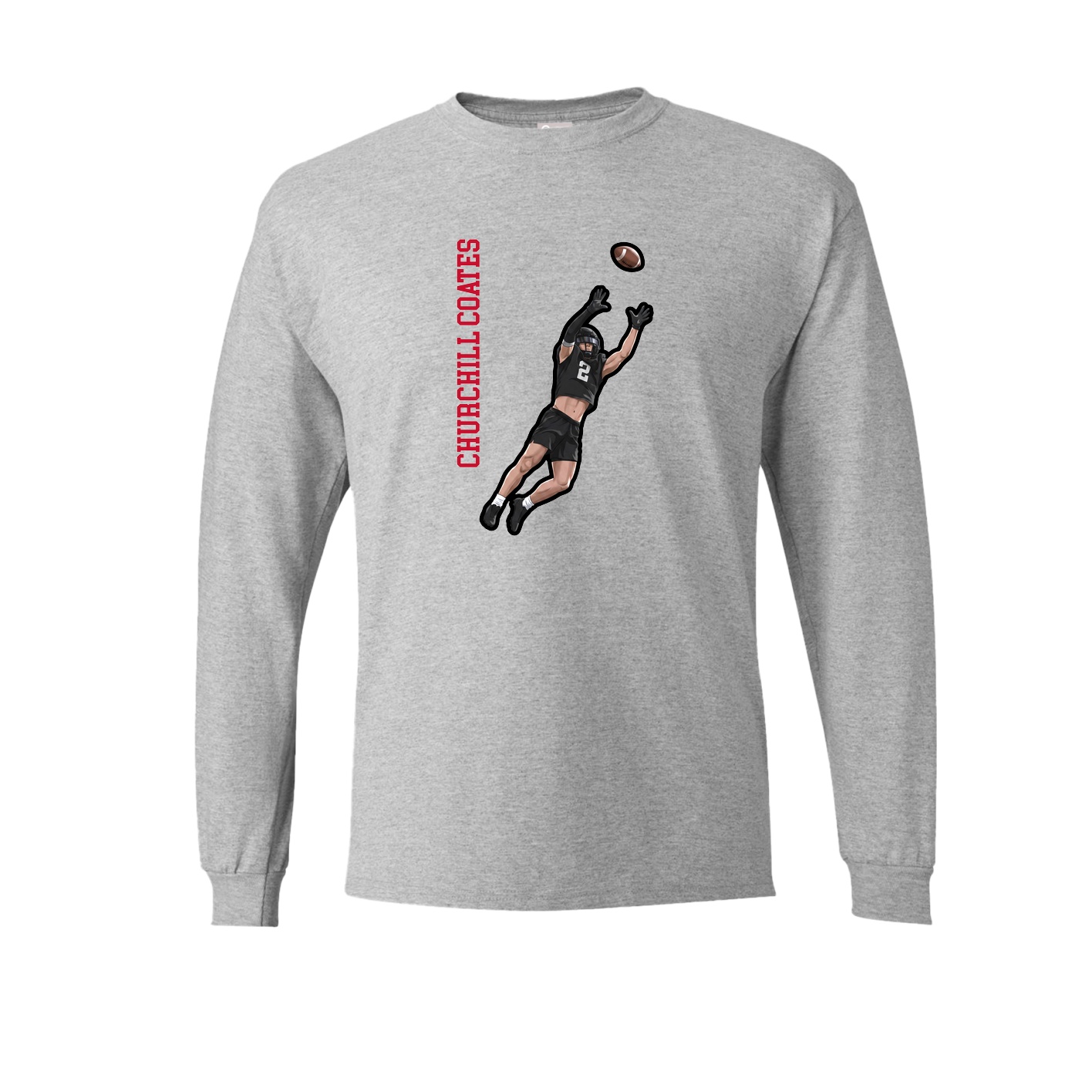 Long Sleeve Tee — Name Vertical in Grey