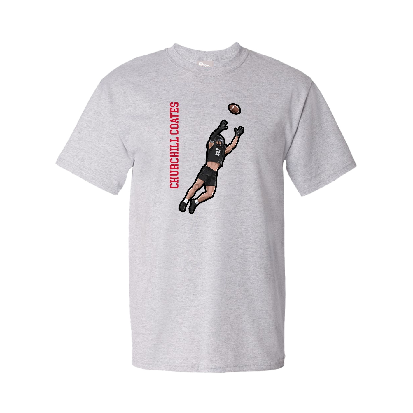 Youth Tee — Name Vertical in Grey