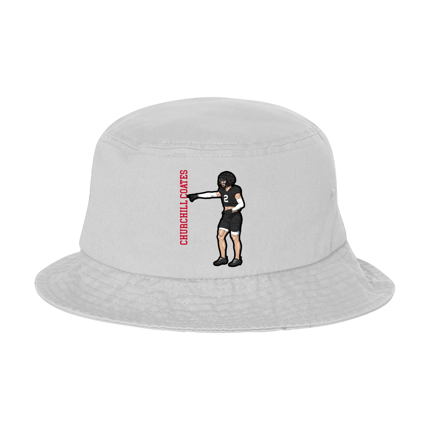 Bucket Cap — Name Vertical in White