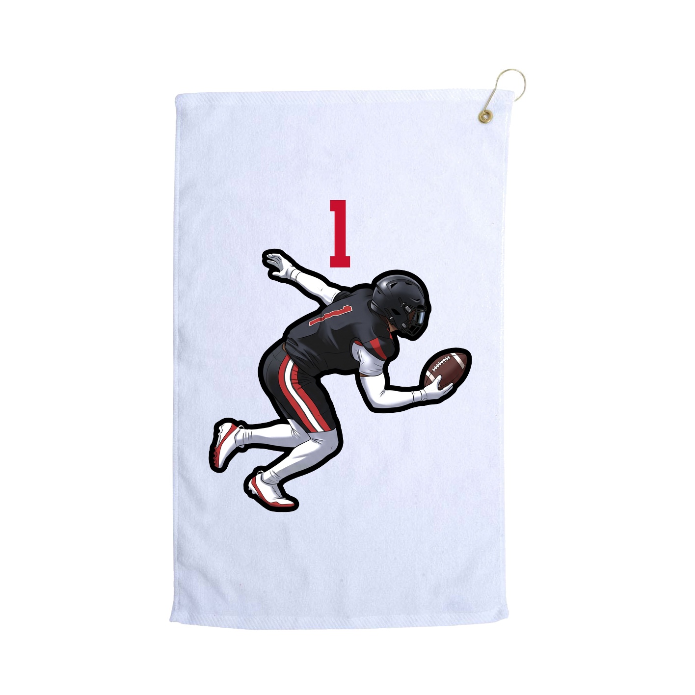 Golf Towel — Number Top in White