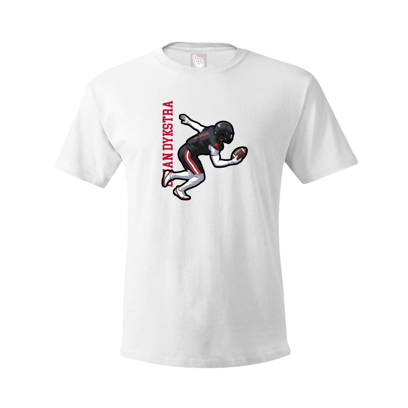 Tee — Name Vertical in White