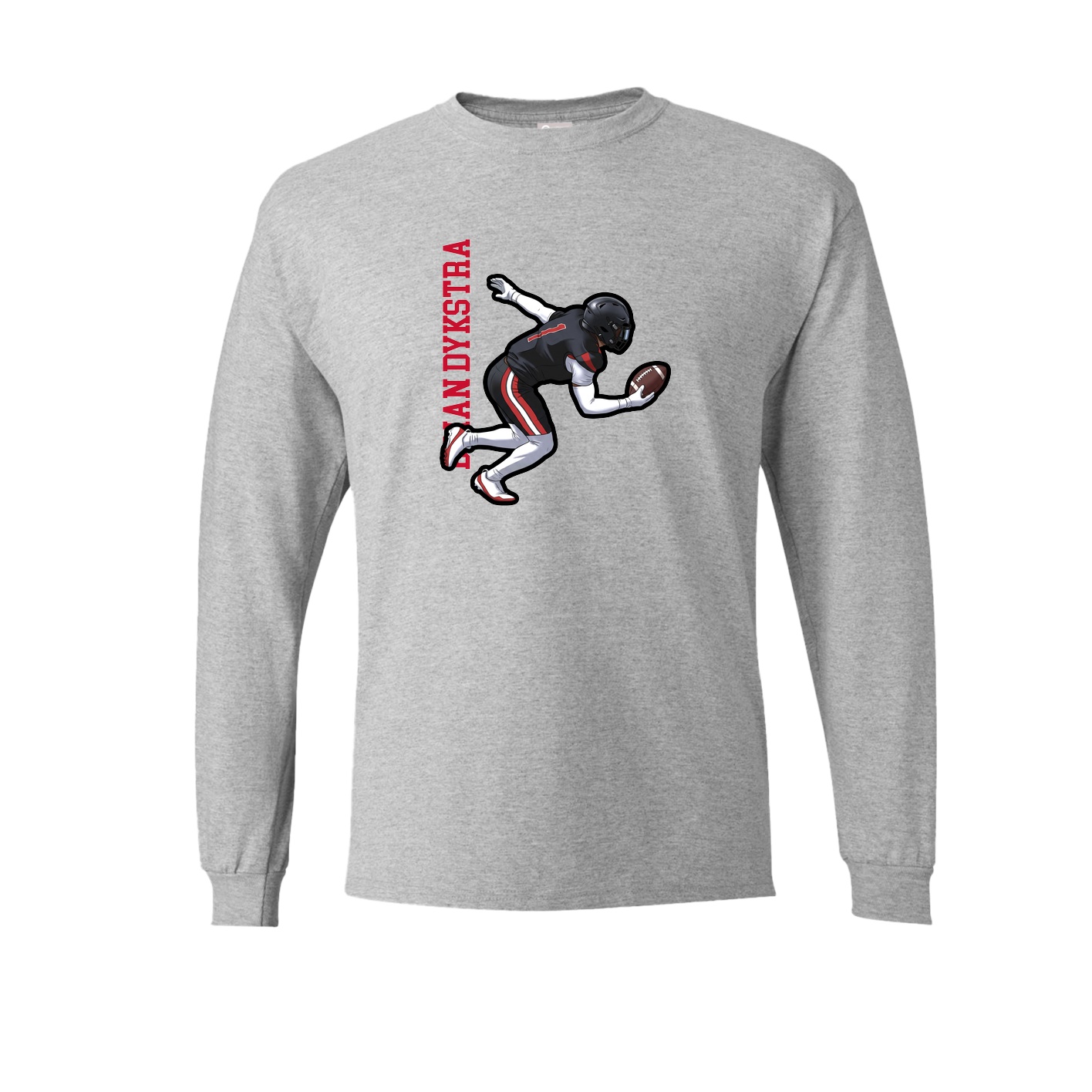 Long Sleeve Tee — Name Vertical in Grey