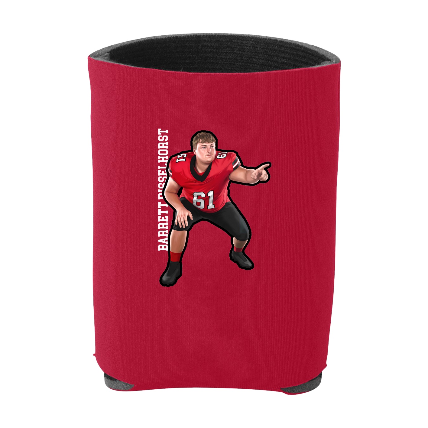 Can Holder — Name Vertical in Red