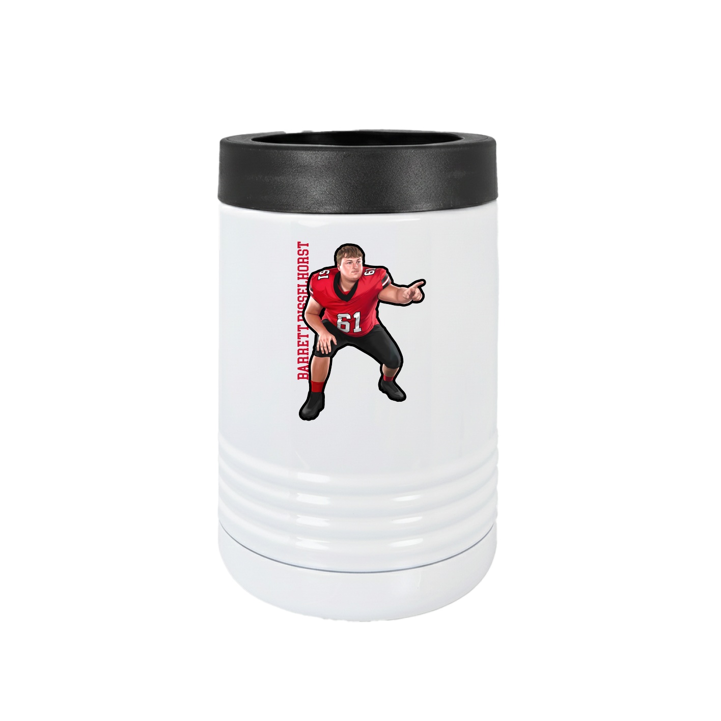 Beverage Holder — Name Vertical in White