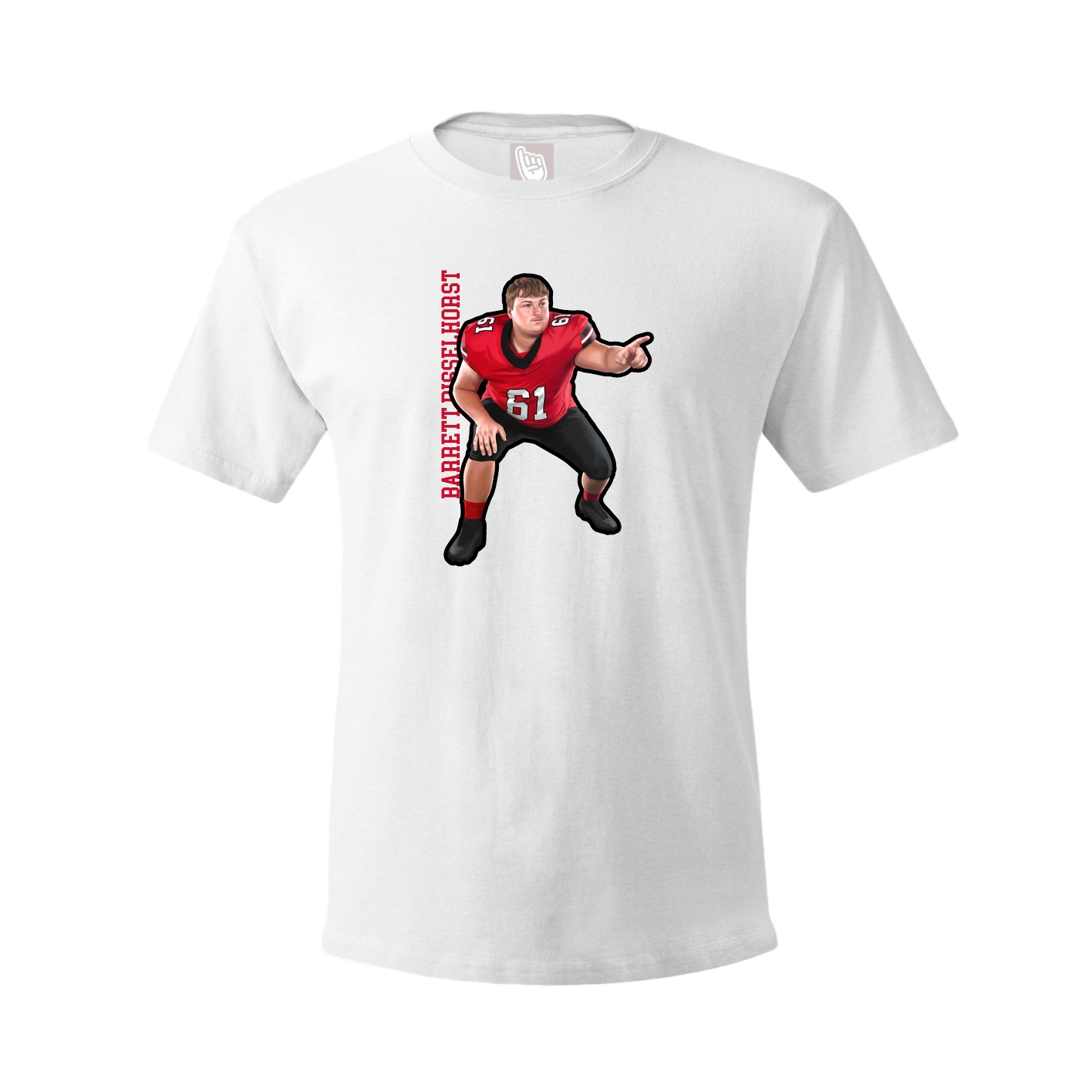 Tee — Name Vertical in White