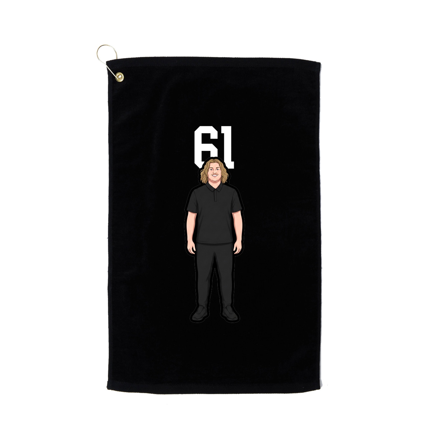 Golf Towel — Number Top in Black