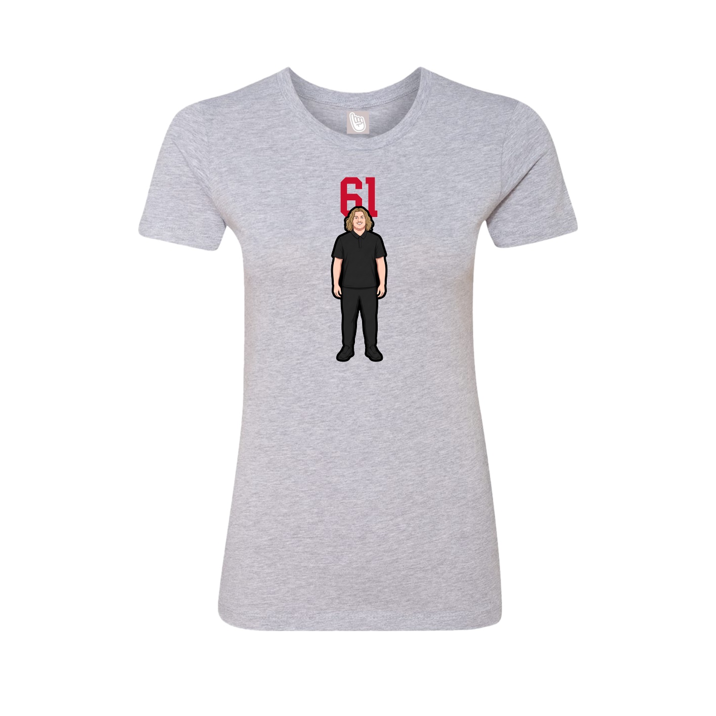 Fitted Women's Tee — Number Top in Grey