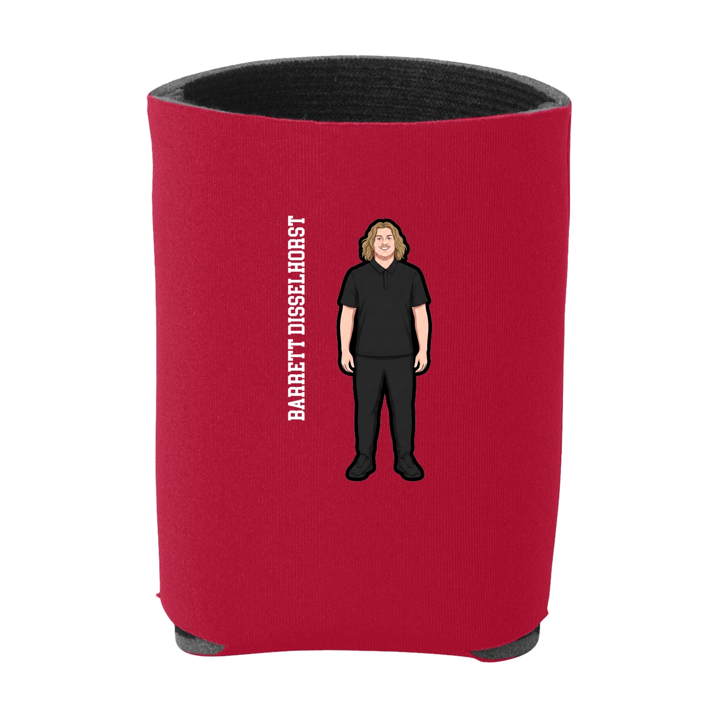 Can Holder — Name Vertical in Red